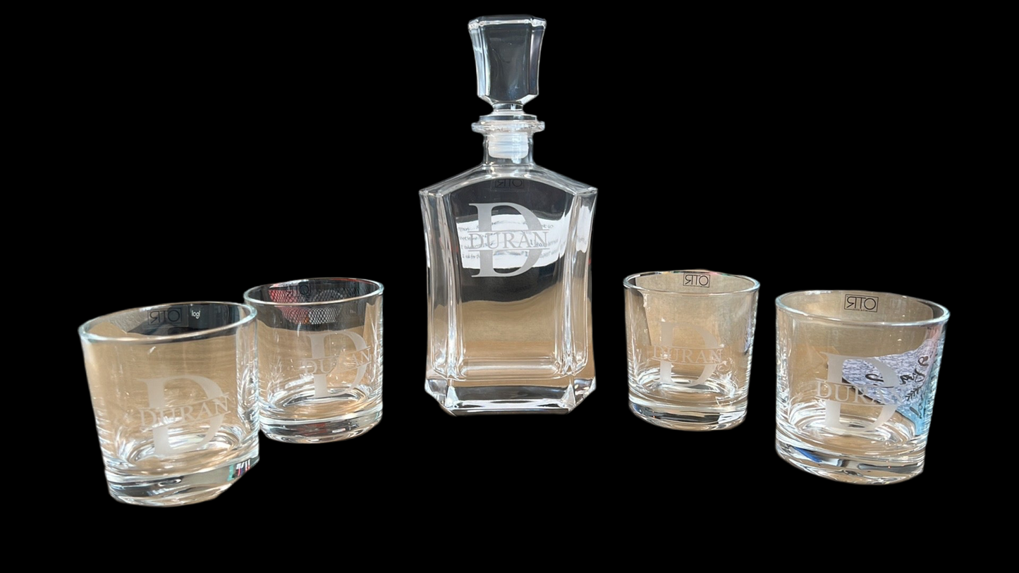 Decanter/ glasses set with tray